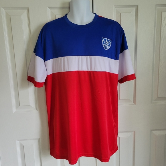 None Other - U.S. mens national team Soccer team jersey red white and blue mens size 2XL